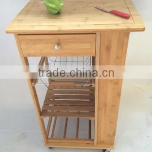 Wooden Kitchen Trolley Modern Kitchen Trolley Bamboo thumbnail-5