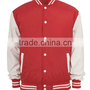 Suede Varsity Jacket Letterman Jackets With Leather Sleeves thumbnail-1