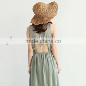 2016 Fashion Beach Hot Sale Young Girl Raffia Straw Hat Factory Direct Latest Cheaper OEM Raffia Straw Hat Wholesale thumbnail-6