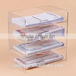 Acrylic Document Rack File Organizer Rack Bank Notes Organizer Shelf thumbnail-3