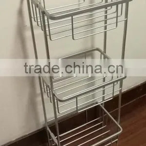 Tension Shower Caddy and Tension Pole Caddy and Bamboo Corner Caddy and Aluminium Bath Corner Rack, 3 Tiers Corner Shelf thumbnail-2