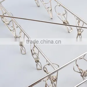 Clips Durable Fold Hanging Laundry Stainless Steel Clothes Drying Rack Hanger thumbnail-3