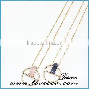 New Antique Gold Long Necklace Pendant Women Wholesale Stone Beaded Tassel Necklace thumbnail-6