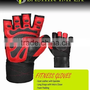 QUALITY LEATHER WEIGHTLIFTING GLOVES WITH PADDING thumbnail-1