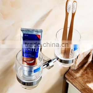 Bathroom Accessory With Brass Double Cup Holder for Hotel Family Use. thumbnail-1