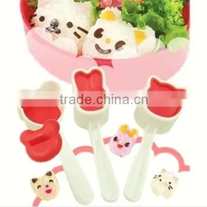 3pcs Bento Rice Roll Maker Set of Animal Shaper With Bear,rabbit and Cat thumbnail-1