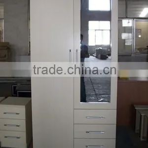 White Modern 3 Doors Wardrobe thumbnail-1