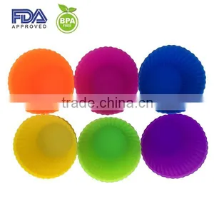Silicone Baking Cups / Muffin Molds - 12 Reusable Cupcake Liners in Storage Container thumbnail-2