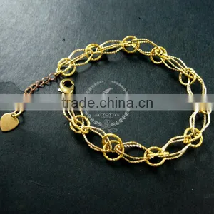 19cm Raw Brass Faceted Rhombic Link Fashion DIY Bracelet Supplies 1900083 thumbnail-1