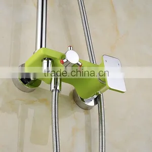 Colourful Baking Varnish Bath& Shower Rotate Faucet Set With ABS Plastic Rain Shower Head &hand Shower thumbnail-5
