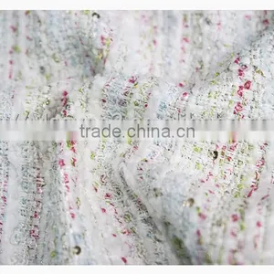 2016 Fashion White Thick Tweed Fabric, Heavy Woolen Tweed Fabric for Winter Garment thumbnail-3