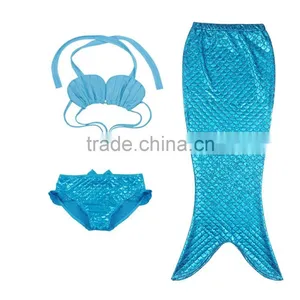 New Children Mermaid Tail Split Swimsuit Cosplay Costume Girls Bikini Set Dress thumbnail-4