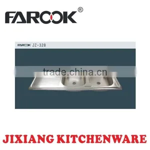 High Quality Cheap Double Bowl Single Drainer Stainless Steel Kitchen Sink thumbnail-1