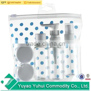 China Hot Sale Mini Pet Travel Set/plastic Travel Cosmetic Bottle Set/6pcs Travel Bottle Set in Pvc Bag thumbnail-1