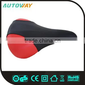 Black Red Leather Bike Saddle thumbnail-1
