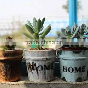 Succulents Flower Pots Retro Small Bucket Flower Planter thumbnail-1