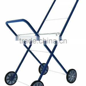 Rolling Laundry Cart Tubular Metal Frame Heavyweight White Bag Wheels Home NEW thumbnail-2