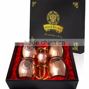 Moscow Mule Mug 100% Copper Set With Shot Glass / Copper Mug With Custom Gift Box / Mow Mule Mugs With Gift Pack thumbnail-3