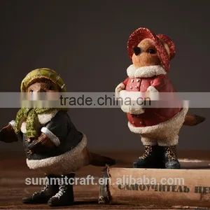 Wholesale Red Bird Figurine Christmas Bird Ornaments thumbnail-2