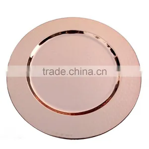 WEDDING ROUND SHAPE COPPER PLATED HAMMERED CHARGER PLATE thumbnail-2