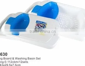 3 in 1 Flexible Plastic Cutting Board With Colander and Washing Basin thumbnail-6