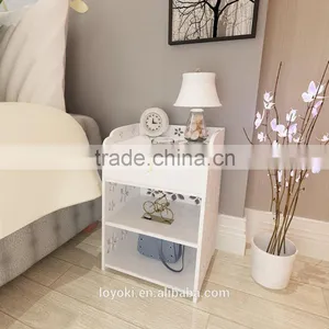New Modern Simple High Gloss Jane European Style Storage Cabinet With a Drawer , White Carved Night Stand, Bedside Table thumbnail-2