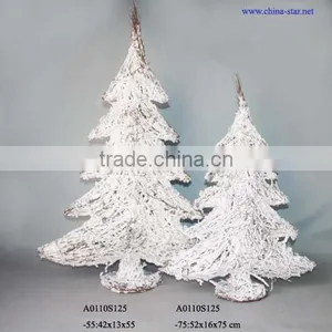 White Rattan Christmas Tree thumbnail-1