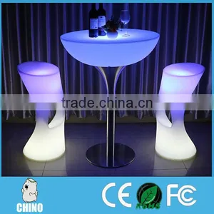 Night Club Furniture Rechargeable Plastic Colorful Led Lighting Round Table thumbnail-1