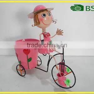 YS16013RV1 Metal Craft Bicycle Garden Ornaments Planter Pot for Garden Decor thumbnail-1