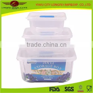 3pcs Square Clear Plastic Bin, Plastic Box Set thumbnail-1