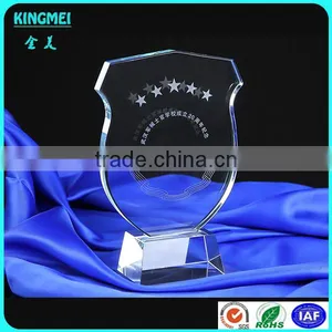 KM-ZP74 Hot! Personalization K9 Crystal Optical Glass With Coloured Glaze Engraving Glass Trophy thumbnail-6