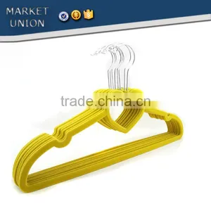 ABS Plastic Heart Shape Antiskid Velvet Hangers Flocking Clothes Hanger With Pulley,ABS,Nylon Villi,Chrome Plated Hook thumbnail-2