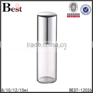 Wholesale 8ml 10ml 12ml 15ml Silver Aluminum Cover Roll on Fragrance Perfume Bottle Cosmetic Clear Empty Bottle of Perfume thumbnail-3