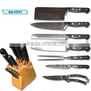 8pcs /set ,POM Handle , Stainless Steel Kitchen Knife Set With Block thumbnail-1