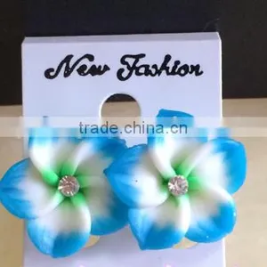 Hot Sell Hawaiian Plumeria Flower Stud Earring Designs for Women thumbnail-3