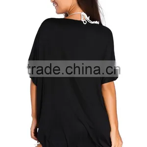 Casual Women Summer Style Letter Print Summer Bathing Suit Cover Up Beach Dress For Swimwear Wholesale Custom thumbnail-6