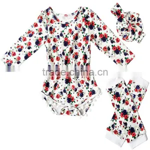 2017 New Arrival Baby Girl Floral Printed 100%cotton Romper thumbnail-4