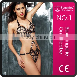 Hot Sales Fashionable Style Photos Sex Girls Black Leather Open Hot Sexi Images for Girls Full Sex Image thumbnail-1