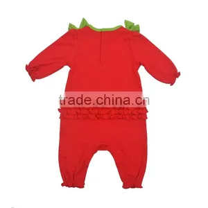 Ruffles Girls Romper Baby Girl Christmas Long Sleeve Bubble Romper thumbnail-2