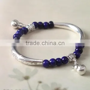 F20028N Wholesale Women Bracelet Natural Stone Beaded Custom Bracelets Silver Hand Chains thumbnail-3