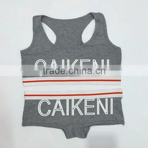 Custom Your Own Brand Logo Design Elastic Band Bra Bikini Lady Briefs Women 95%Cotton 5%Spandex Bralette Sport Crop Tank Top thumbnail-5