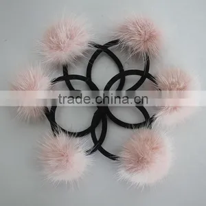 Myfur Luxury Baby Pink Real Mink Fur Hair Band Accessory For Kids Girls thumbnail-2