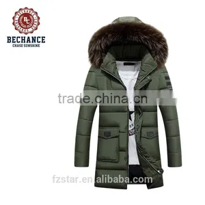2016 Men's Winter Warm Long Thick Casual Detachable Fur Hood Padded Coat thumbnail-4