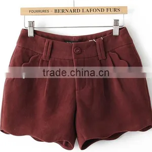 Winter New Pocket Cotton Blended Woolen Cloth Shorts thumbnail-1