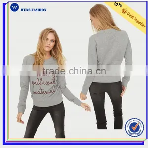 2016 Wensfashion Costume Women Leather and LightGrey Long Sleeved Sweatshirt With Hood thumbnail-2