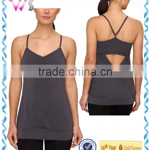 Women Sport Sweat Yoga Singlet Plain Yoga Wear Clothing thumbnail-1