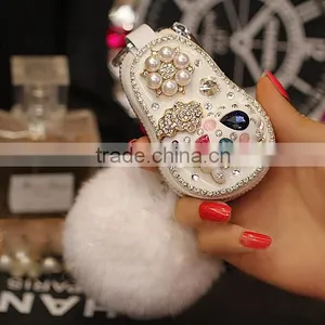 Stylish Diamond Key Holder Leather Wallet Case for Keys thumbnail-3