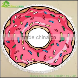 Custom Reactive Photo Printed Circle Microfiber Beach Towel Custom Round Towel Donut Beach Towel thumbnail-2