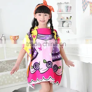 Microfiber Printed Kids Hooded Towels for Beach thumbnail-3