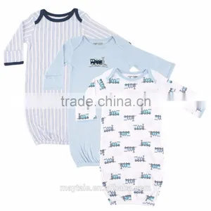 100% Cotton Baby Unisex Newborn Long Sleeve Sleep Gown thumbnail-3